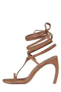 BON-BON Jeffrey Campbell Strappy Sandals Tan Suede