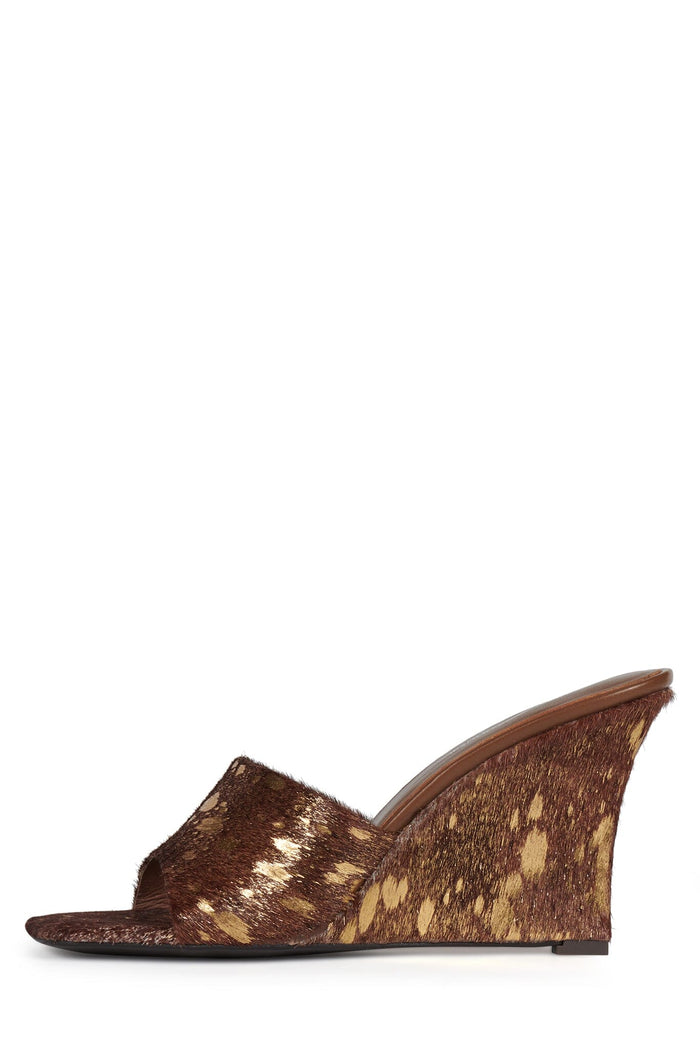 CAPITAL-F Heeled Sandal YYH Brown Gold Spot 6 