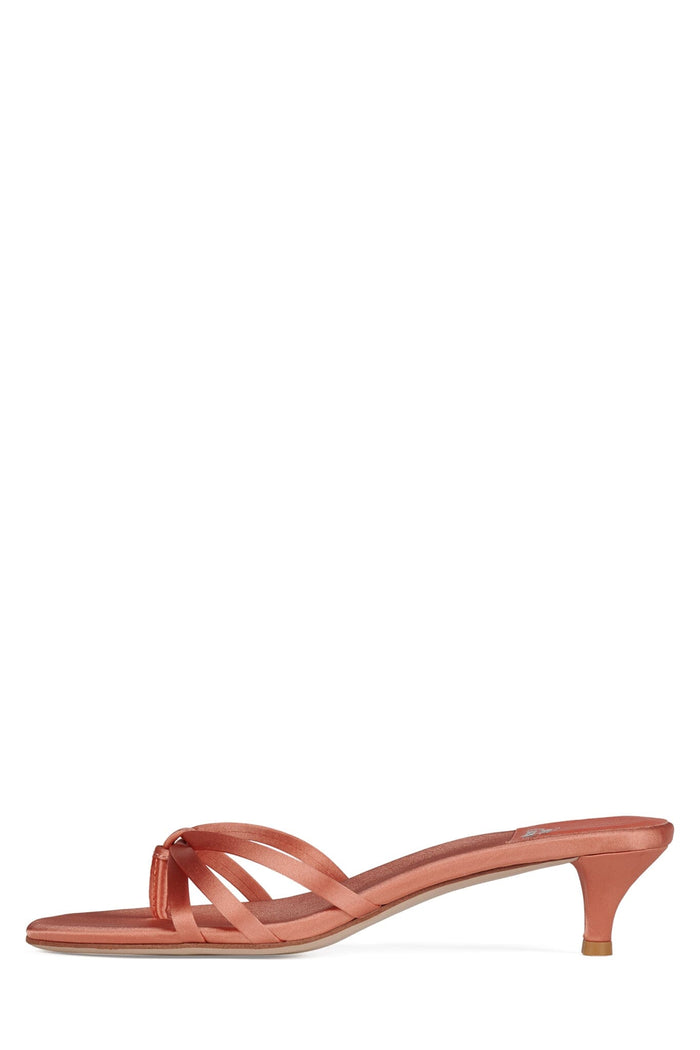 DORETTA Jeffrey Campbell Round-Toe Kitten Heel Coral Satin