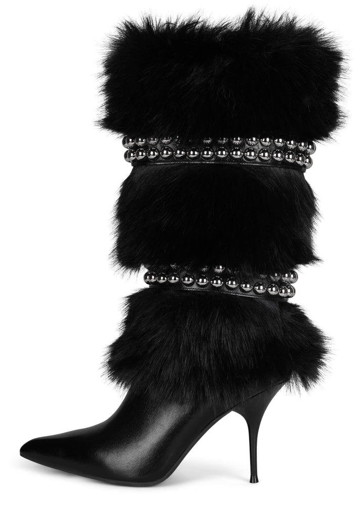 KAMILLA-F Jeffrey Campbell Stiletto Boot Black Silver 