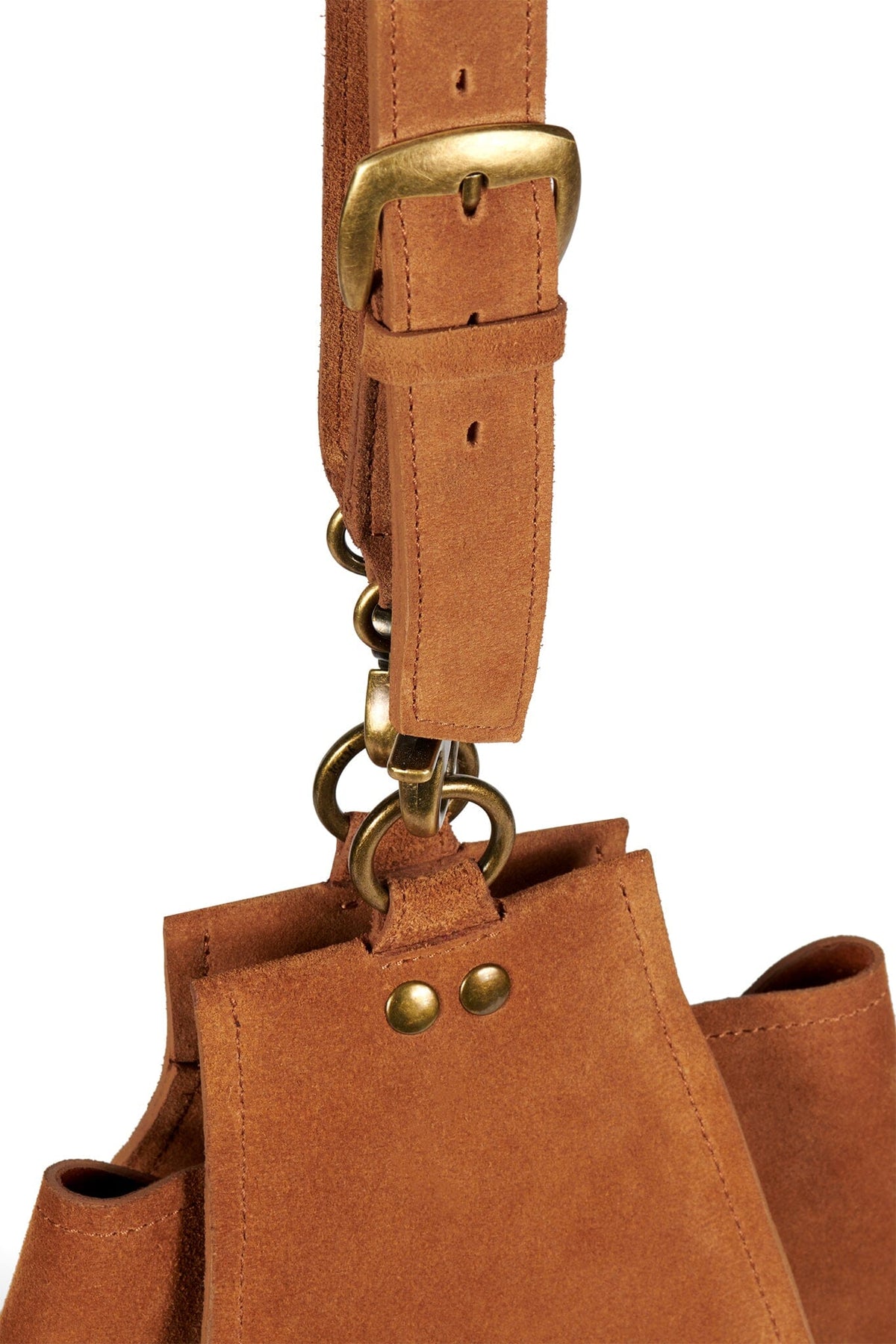 NOMAD Jeffrey Campbell Bucket Bag Tan Suede 