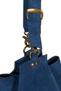 NOMAD Jeffrey Campbell Bucket Bag Dusty Dark Blue Suede 