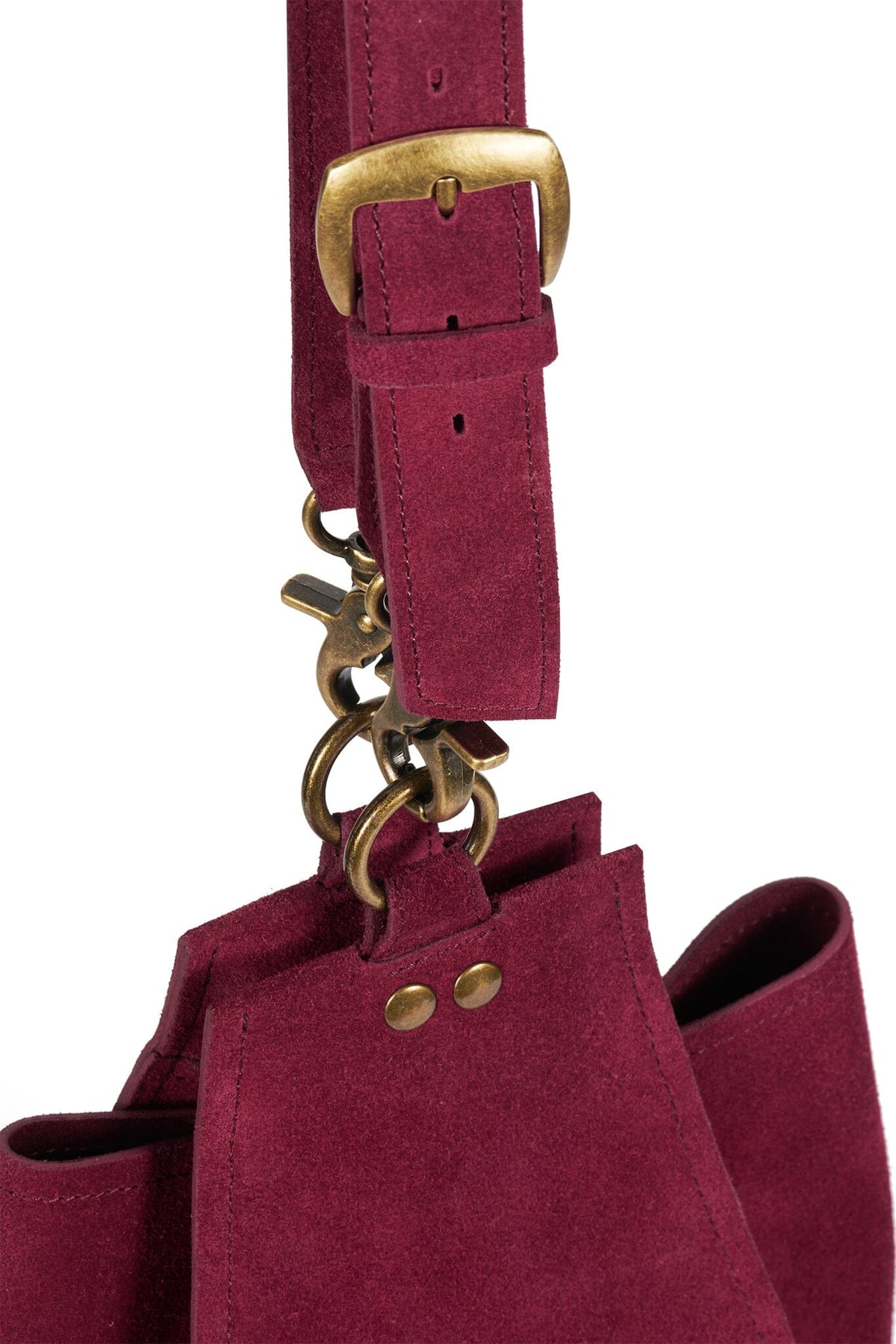 NOMAD Jeffrey Campbell Bucket Bag Dusty Berry Suede 