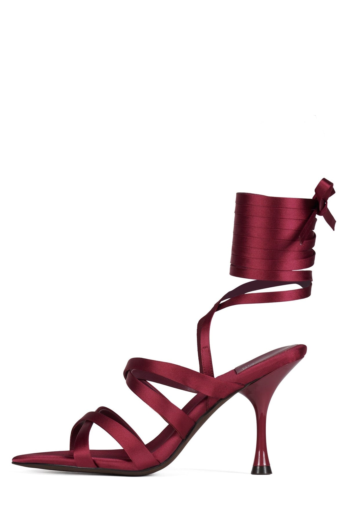 OBSESSED Jeffrey Campbell Strappy Sandals Berry Satin