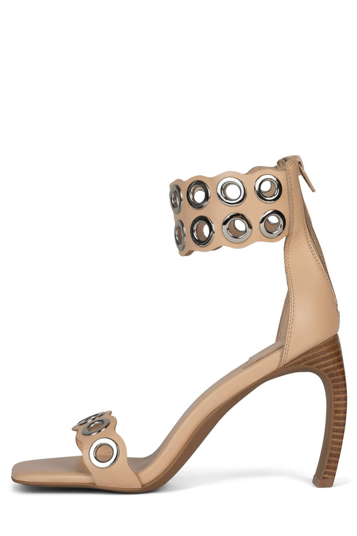 WRENLY Jeffrey Campbell Heeled Sandal Beige Silver
